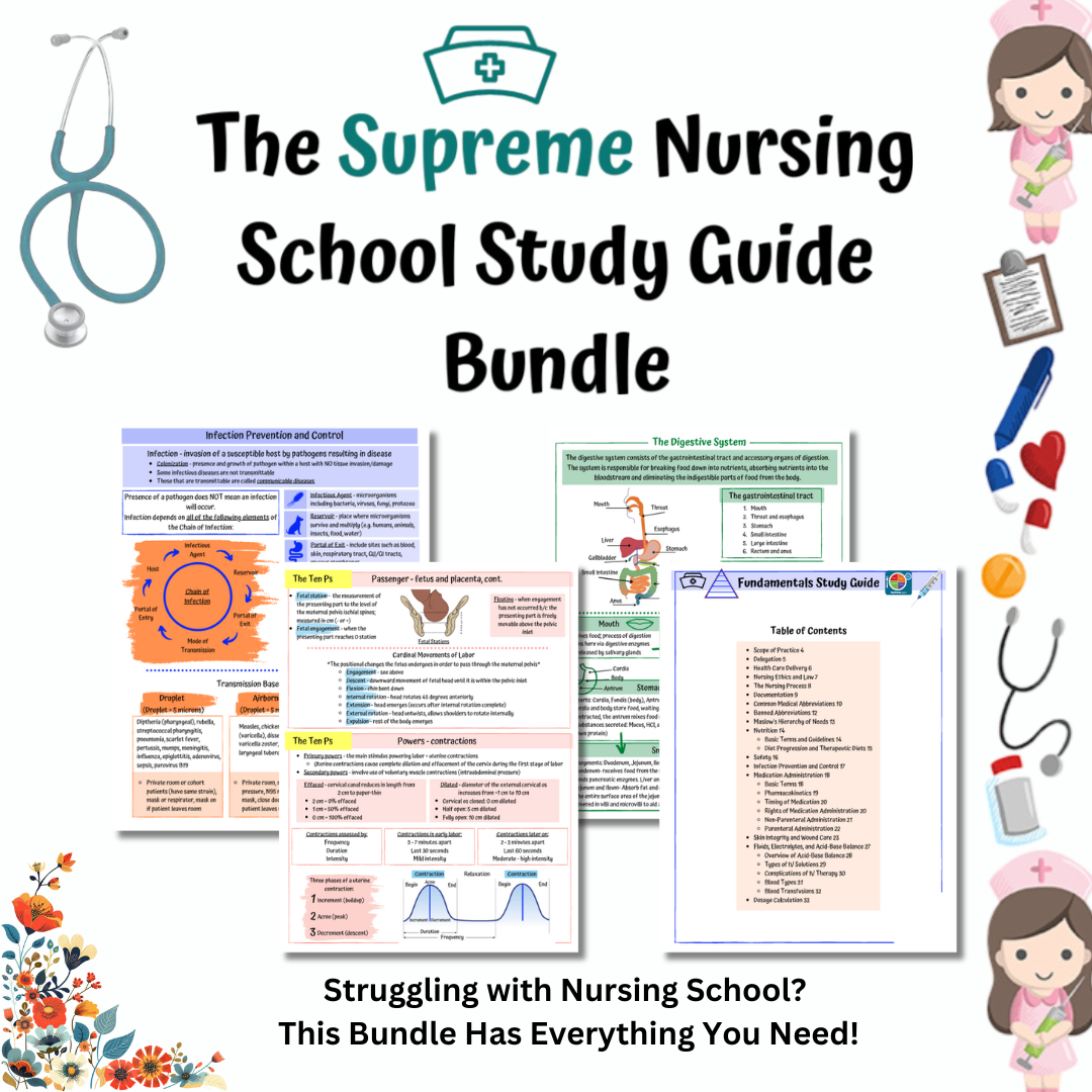 The Supreme Nursing School Study Guide Bundle