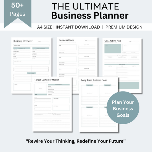 The Ultimate Business Planner – Printable Guide for Entrepreneurs & Small Businesses